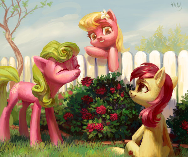 Flower trio My Little Pony, Daisy, Lily, Roseluck, , Holivi