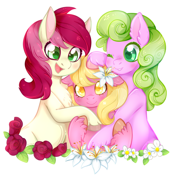 Flower trio My Little Pony, Daisy, Lily, Roseluck, , Holivi