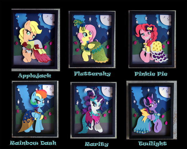 2015 Gala Dress My Little Pony, Mane 6, Applebloom, Scootaloo, Sweetie Belle, Princess Celestia, Maud Pie