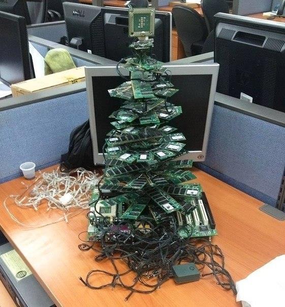 Tree programmers or how we dressed up the office - Programmer, Computer, Christmas trees, Longpost