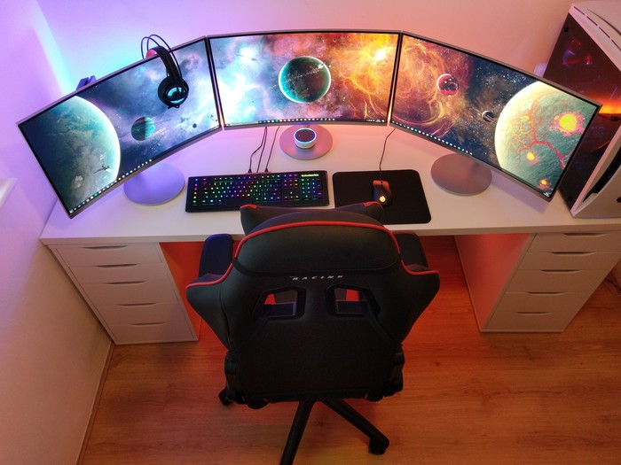 Gaming Setup - Игровой ПК, Рабочий стол, Подсветка, Геймеры