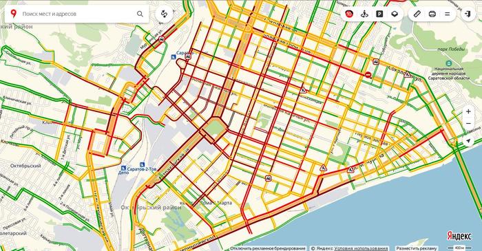 Traffic jams = Saratov - Saratov, Traffic jams, 10 points, Snowfall, Cleaning