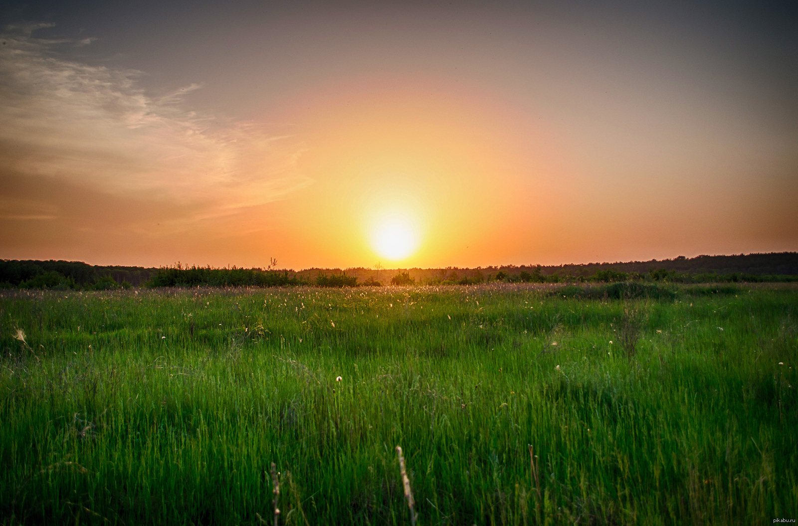 The expanses of the Russian land - Nature, Панорама, HDR, afterglow, Sunset, Spring, Evening, Sunset, My