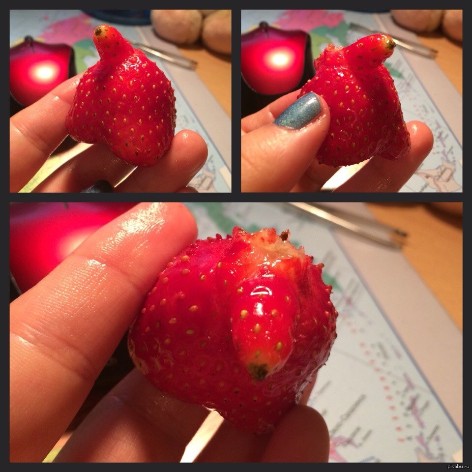 Erotic strawberry! - NSFW, My, Strawberry, Berries, Erotic, Penis, It seemed, Strawberry (plant)