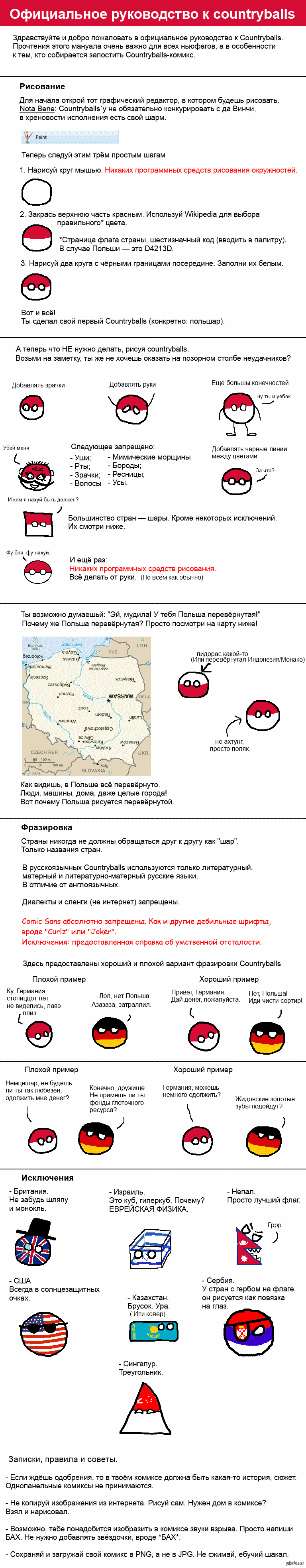 Polandball инструкция по рисованию | Пикабу