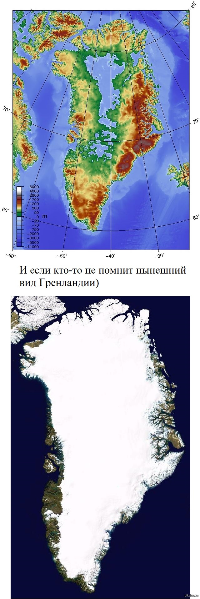 Гренландия без льда карта