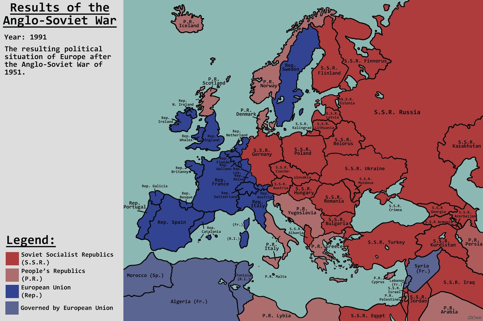 Карта мира 1946 года