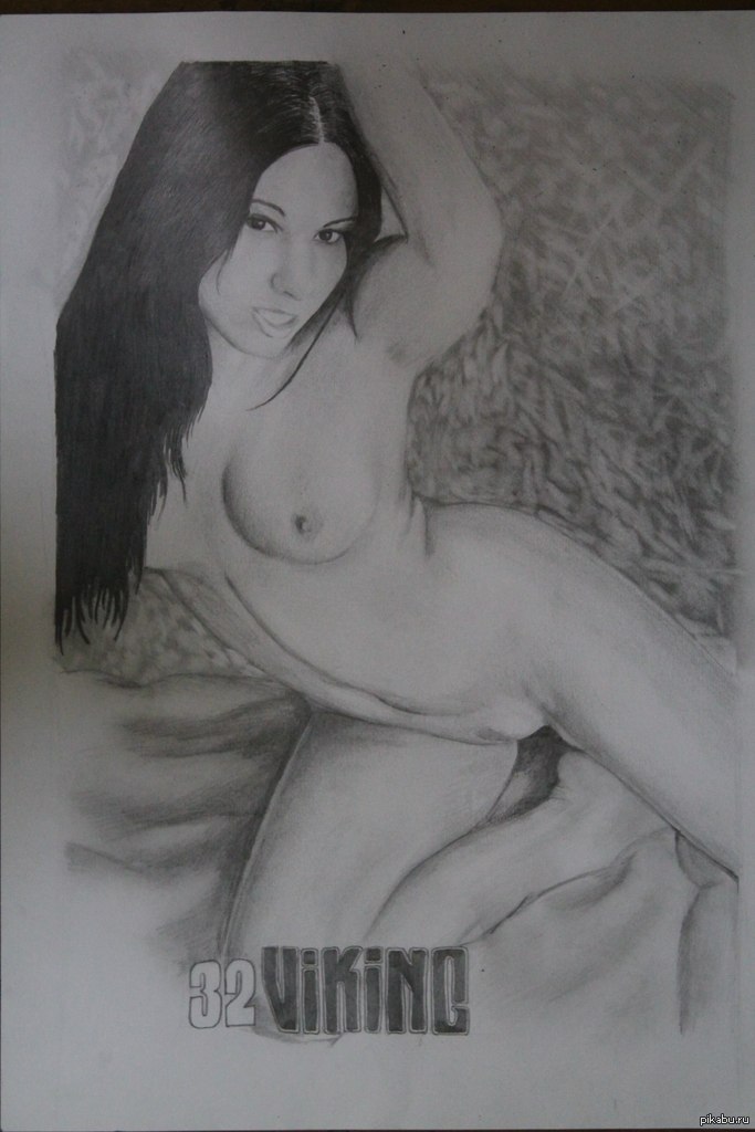 It was evening, there was nothing!!!! - NSFW, My, Drawing, Erotic, Boobs, Beautiful girl