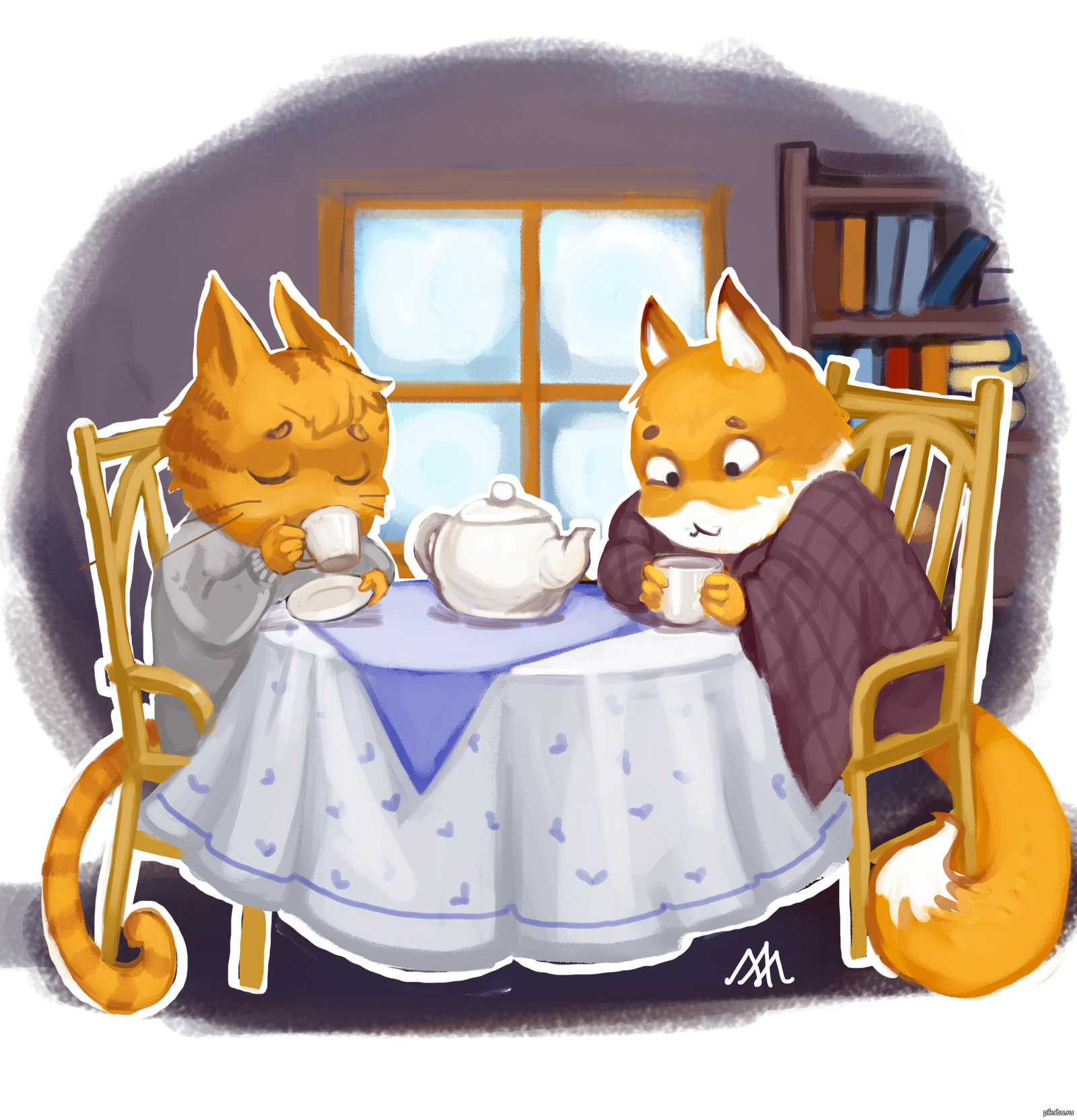 Рисунок пьем чай. Уютный вечер с котом. Уютные рисунки. Чаепитие с котами. Чаепитие иллюстрация.