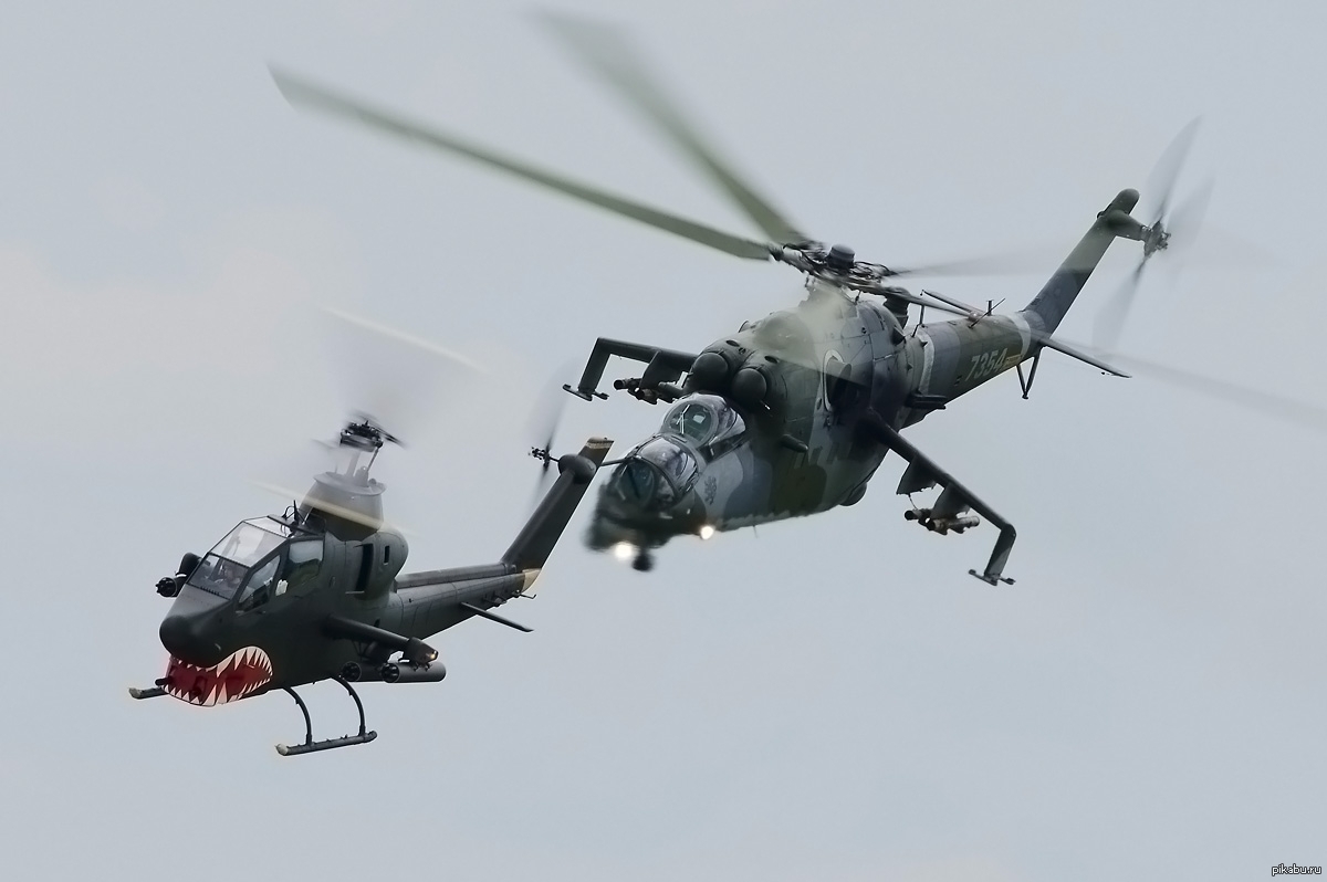 Hunting. - The photo, Aviation, Helicopter, Helicopters, Mi-24, Ah-1