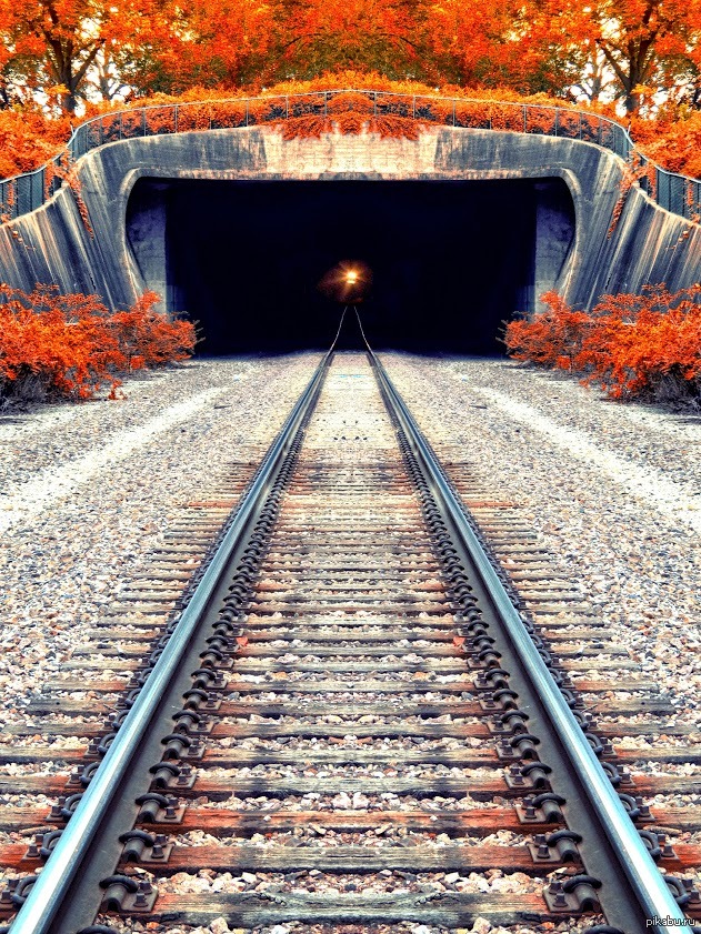 Конец железной дороги. Железная дорога. Туннель рельсы. Железнодорожные пути. Рельсы поезда.