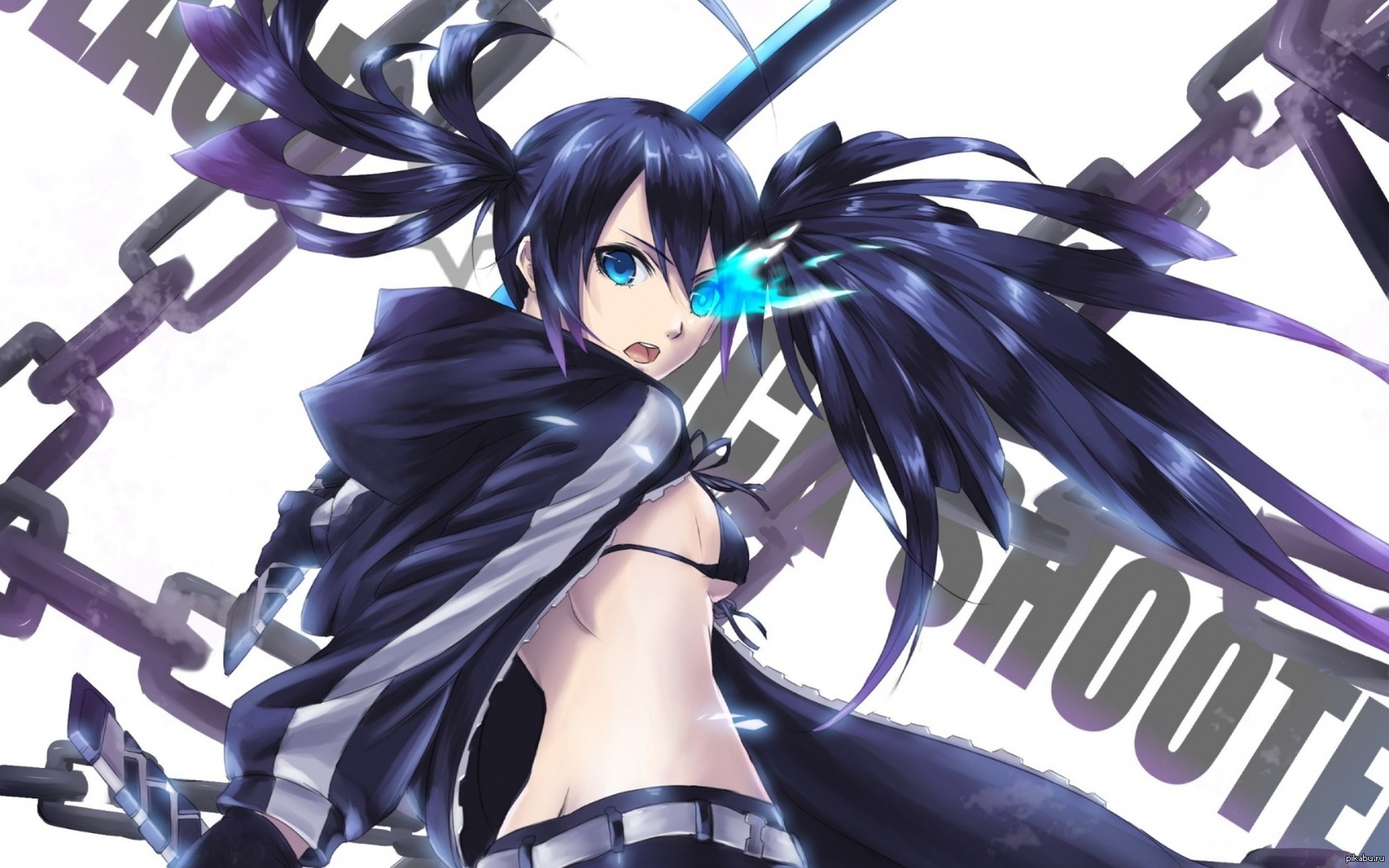 Black shooter. Аниме Black Rock Shooter мато. Black Rock Shooter меч. Black Rock Shooter мато Курои и стрелок. Мато Курои цепи.