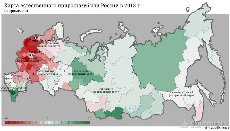 Контурная карта естественный прирост населения