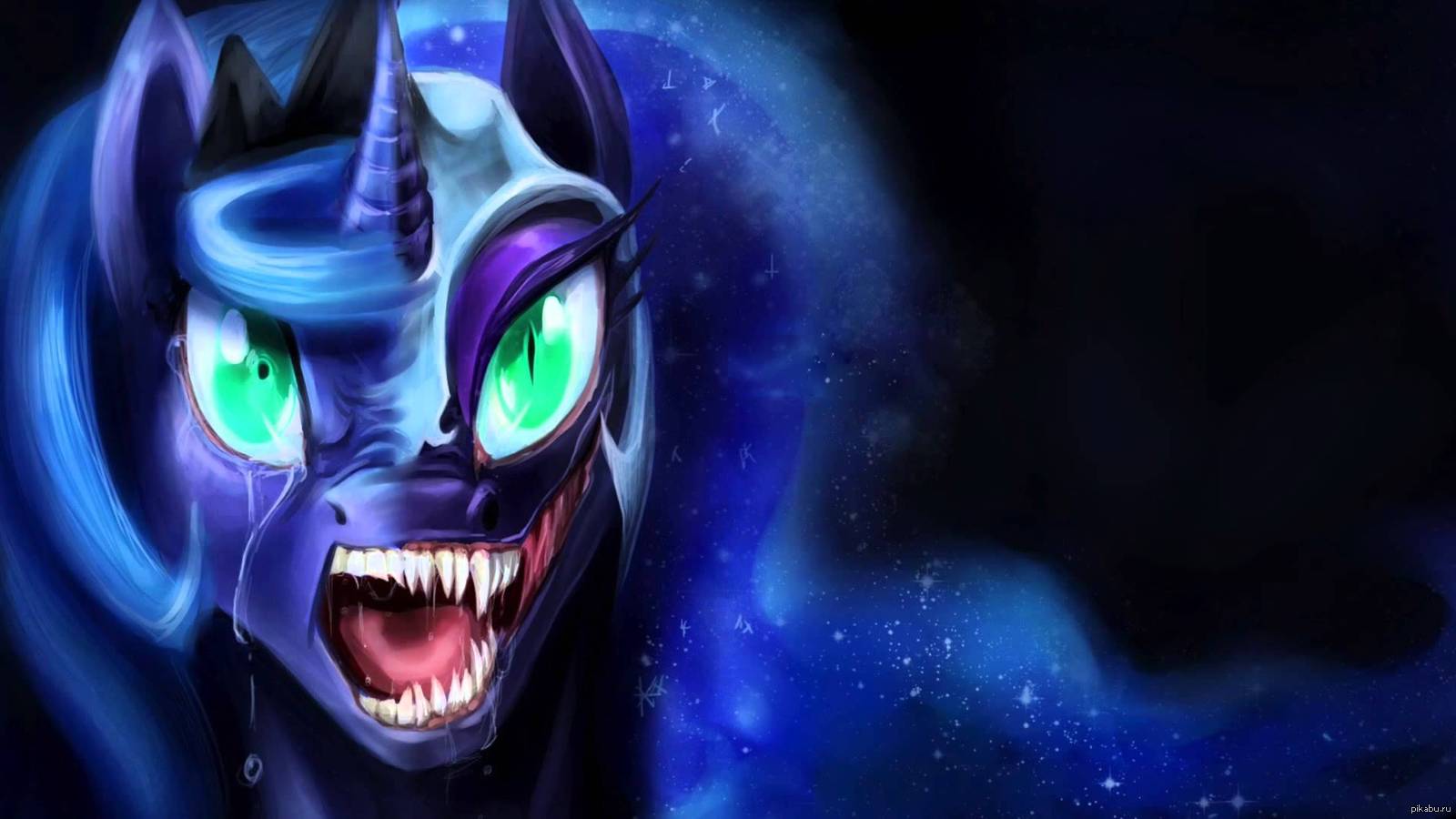 The nightmare's night. Найтмер Мун криппи. Луна МЛП злая. MLP Nightmare Moon Art. Nightmare Moon (Луна кошмаров).