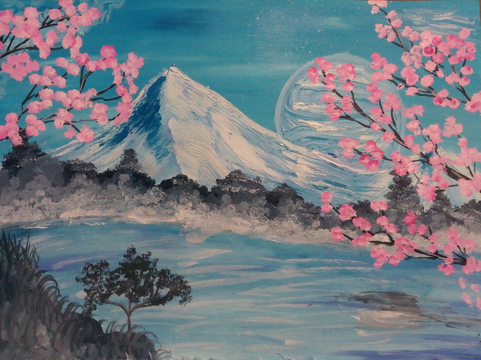 Просто красивые картины. Гора Фудзияма художник. Пейзаж рисунок. Пейзажи для срисовки. Пейзаж гуашью.