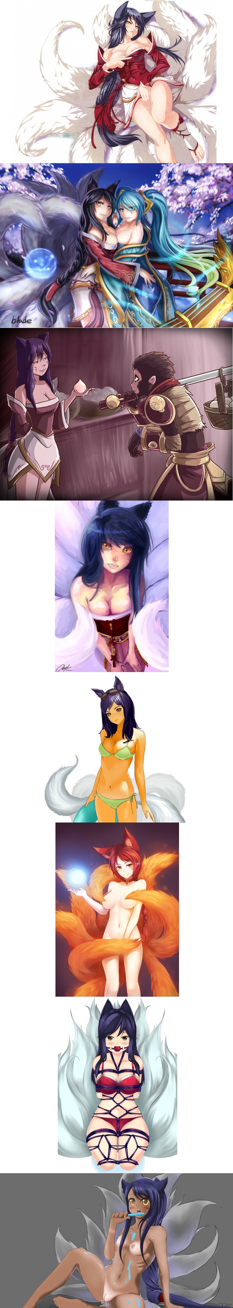 Chanterelle :3 - NSFW, Ahri, League of legends, Hentai, Fox, 18+, Breast, Longpost