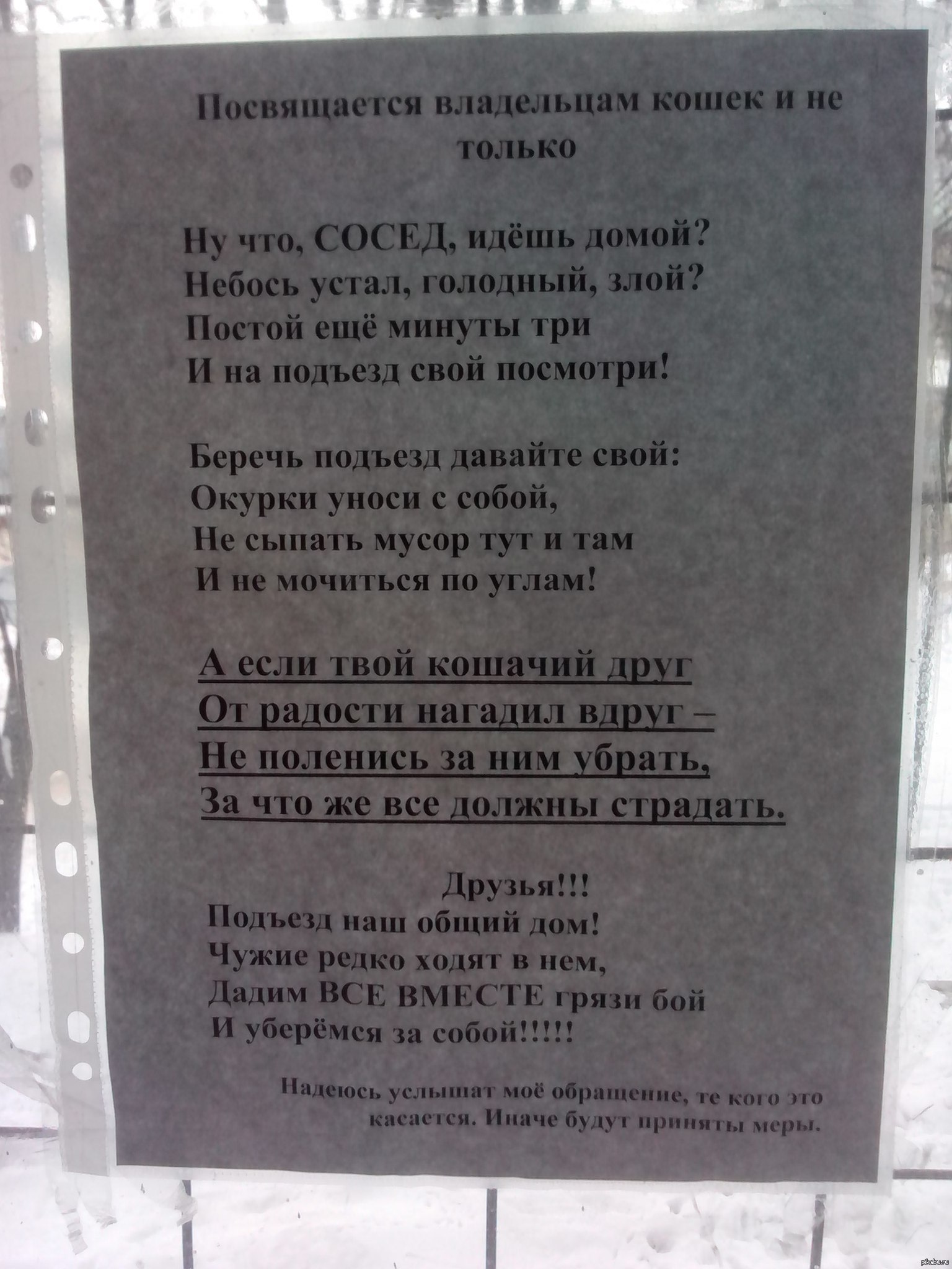 Вот такое объявление недавно увидел в подъезде дома моей бабули). | Пикабу