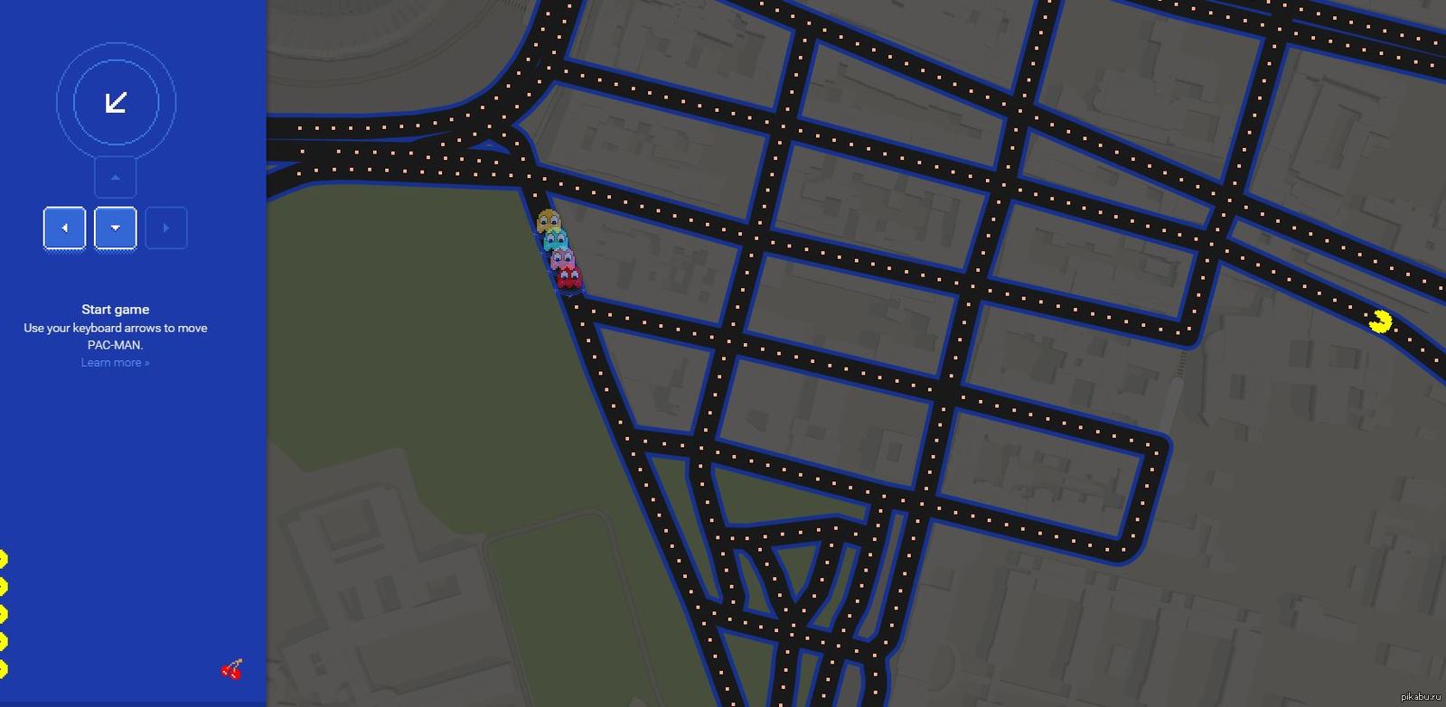 Игры мапс. Google Pacman Map. Пэкмэн гугл карты. Голгофа гугл мэпс. Гугл мэпс ру Спутник.