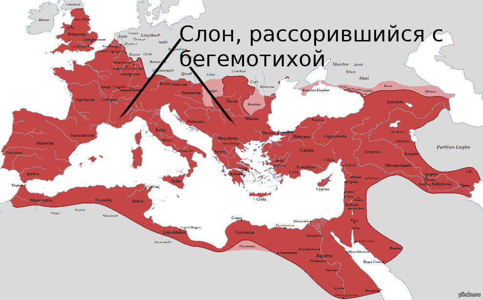 Карта римской империи при октавиане