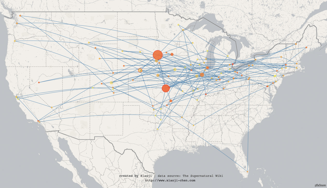 Карта перемещения. Карта перемещений Дина и Сэма. Карта США сверхъестественное. Сверхъестественное карта перемещений.
