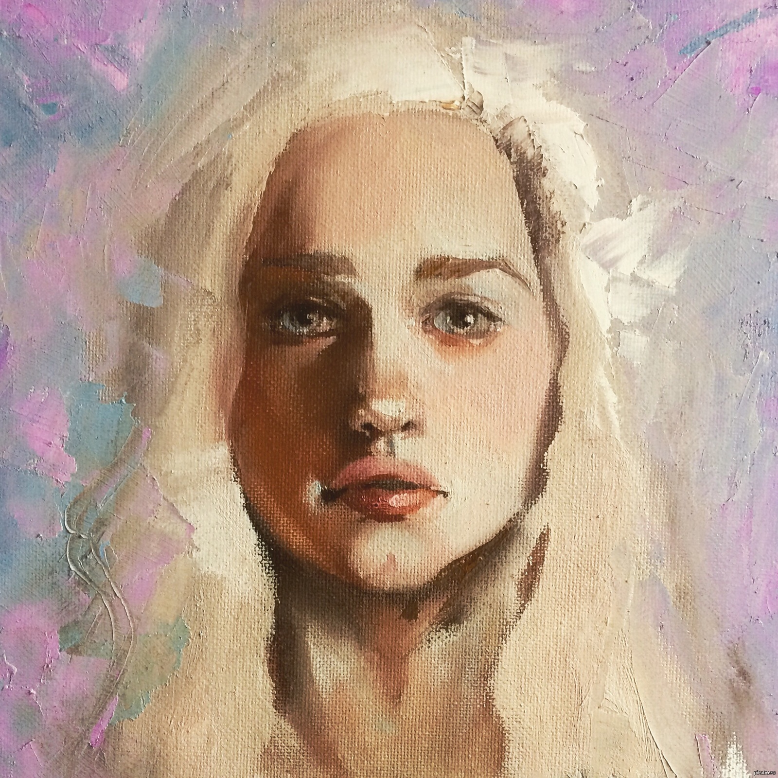 Женский портрет красками