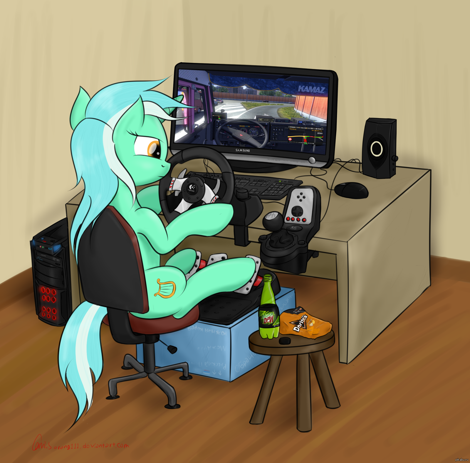 Lyra plays truck simulator..., <b>My</b> <b>Little</b> Pony, Lyra Heartstrings.