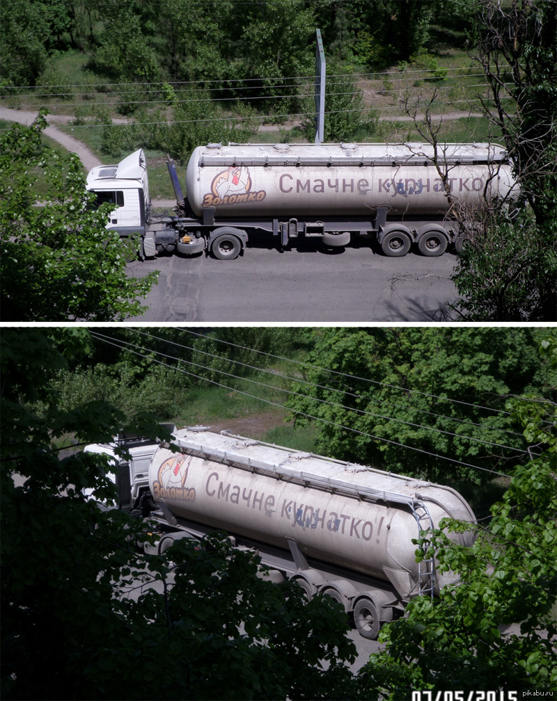Что перевозят в этой цистерне? Куриное молоко? | Пикабу