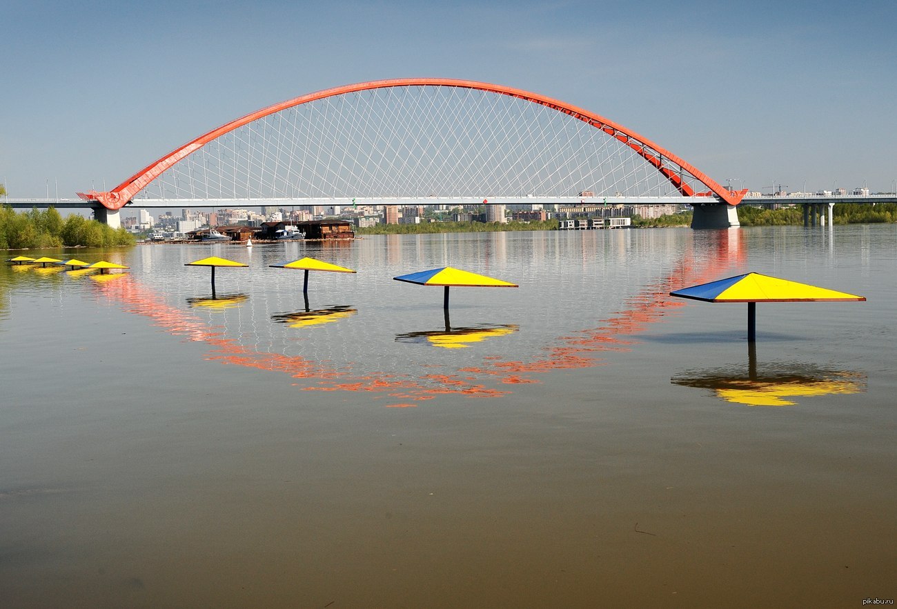 Новосибирск Бугринский мост река Обь