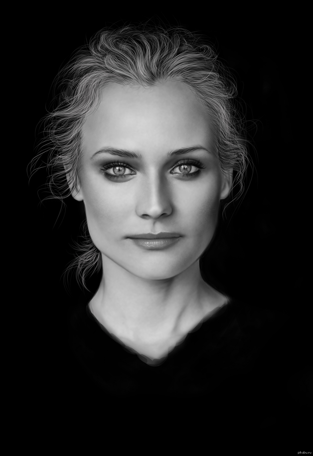 Портреты знаменитостей. Diane Kruger portrait. Диана Крюгер портрет. Художник Nedko Ivanov. Диана Крюгер рисунок.