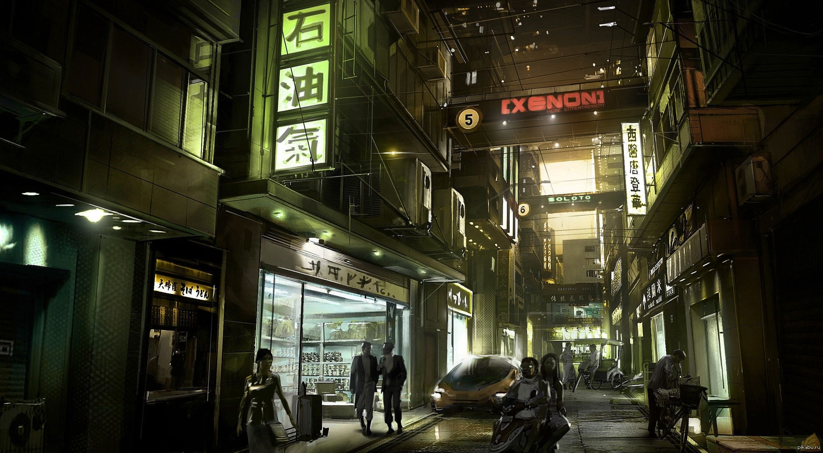 Future japan. Deus ex Human Revolution город. Найт Сити Cyberpunk переулок. Deus ex Human Revolution арт город. Деус экс хуман революшен улицы.