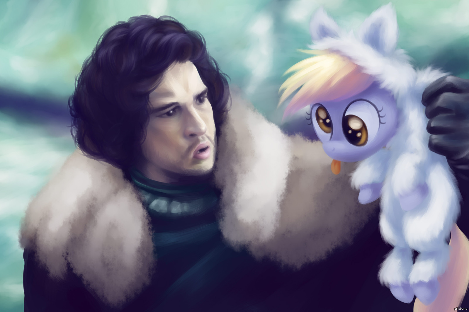 Hoove art. Джон Сноу пони. Игра престолов пони. Jon Snow Art cute.