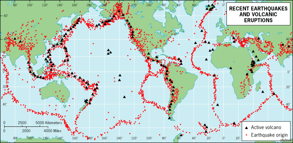 Вулканическая карта мира