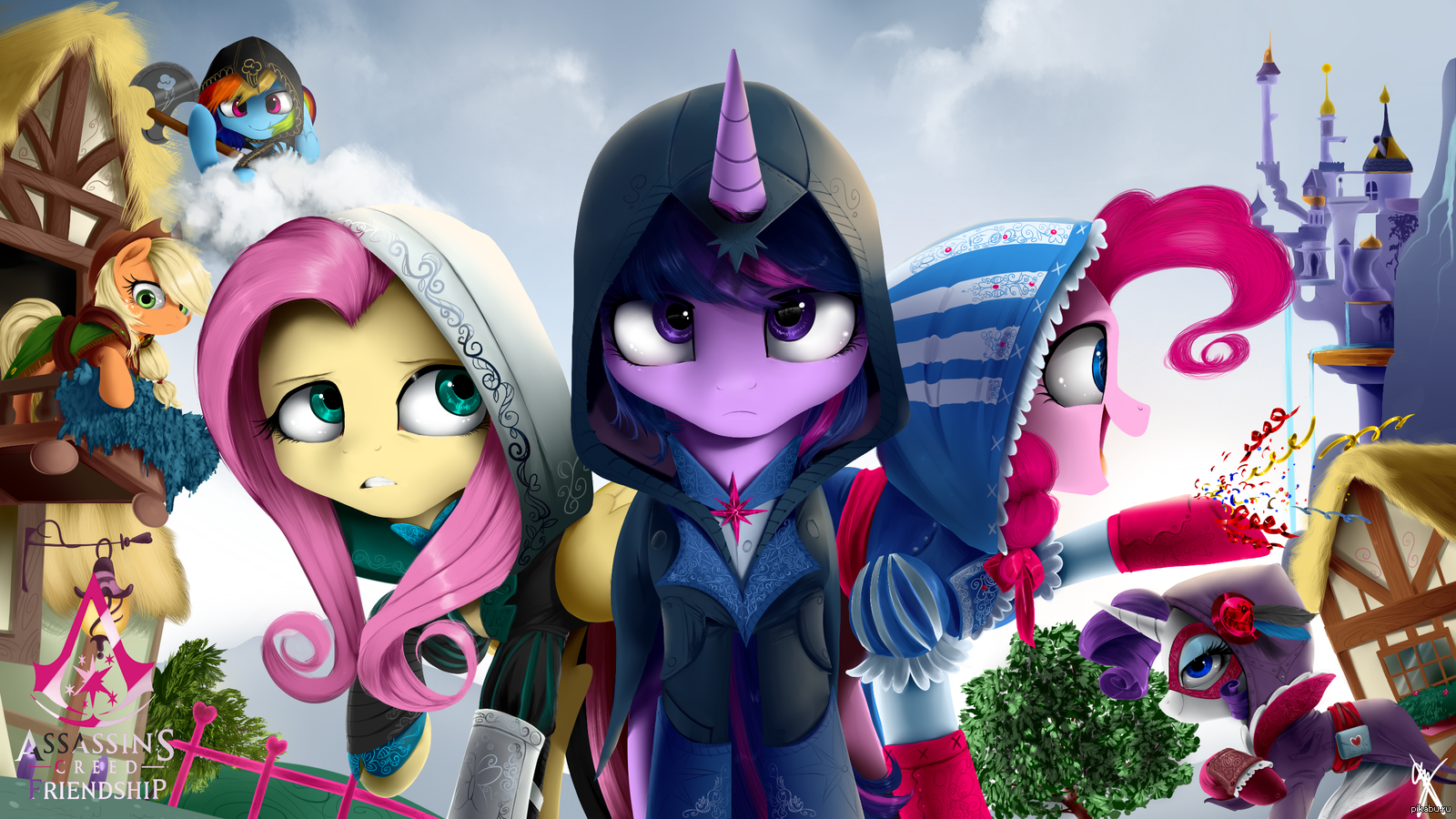 Friendship Creed - My little pony, Crossover, Mane 6, Assassins creed, Pinkie pie, Fluttershy, Rarity