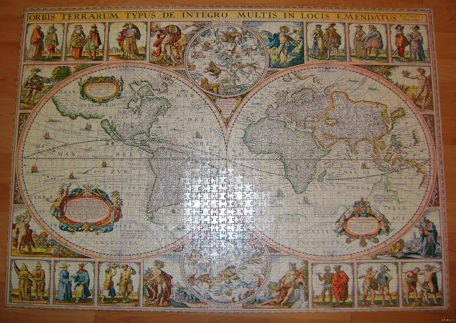 Древняя карта мира пазл 2000