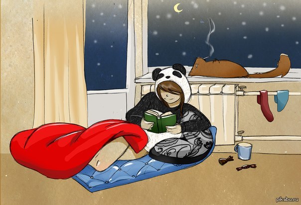 It's time for cozy evenings near the battery) - White box, Panda Girl, Winter, Battery, Cosiness, cat