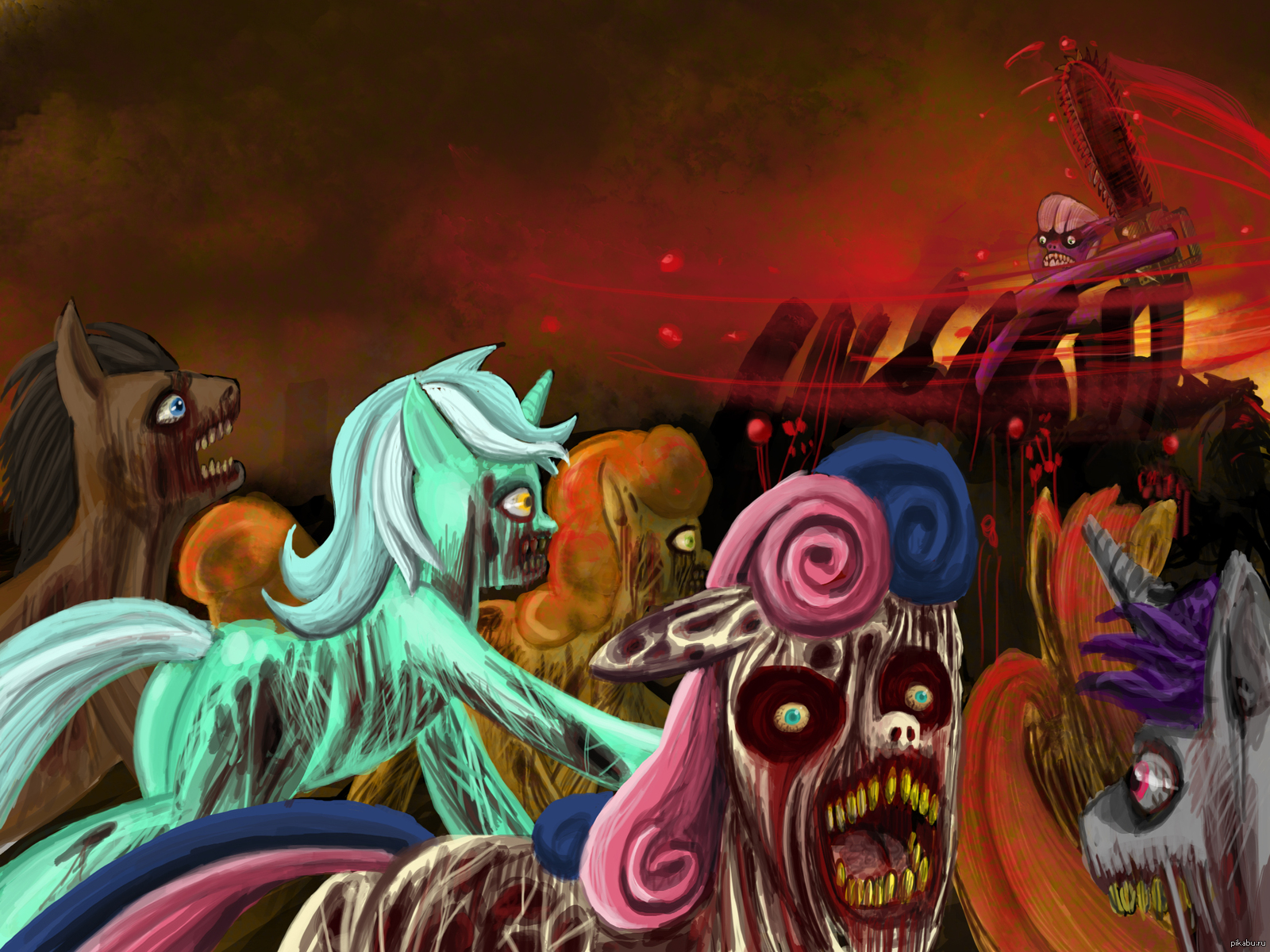 Тем временем в Эквестрии зомби апокалипсис, My Little Pony, Grimdark, Жесть...