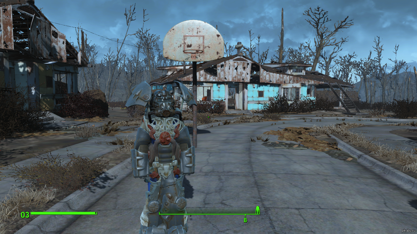 Put on my dad's power armor while he runs around the community. - Fallout 4, Glitches