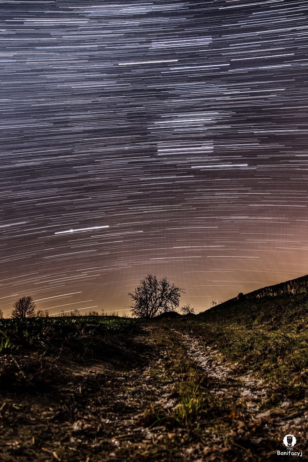 Grodno. Total shutter speed: 2080 seconds. 2015.12.03 - My, Republic of Belarus, Grodno, Star Tracks, Night, Stars, Stars