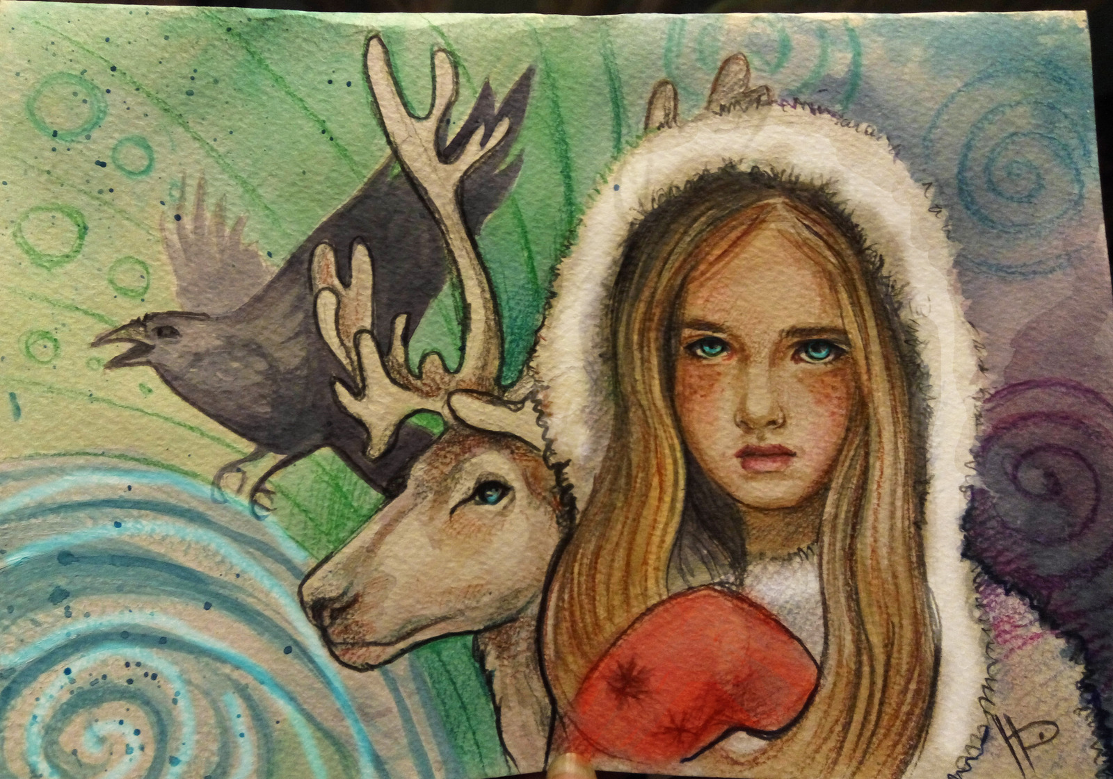 Снежная королева на олене. Рисунок Герды из снежной королевы.