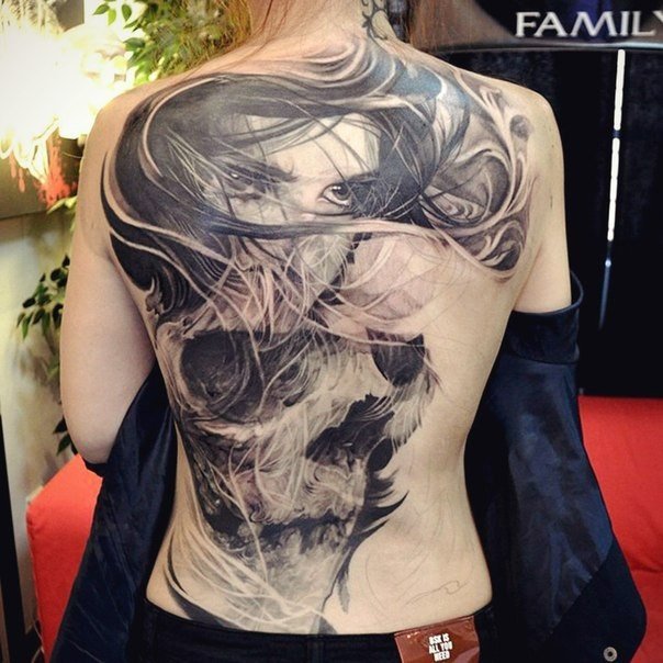 Tattoos on the back. - NSFW, Tattoo, , Tattoo, Longpost