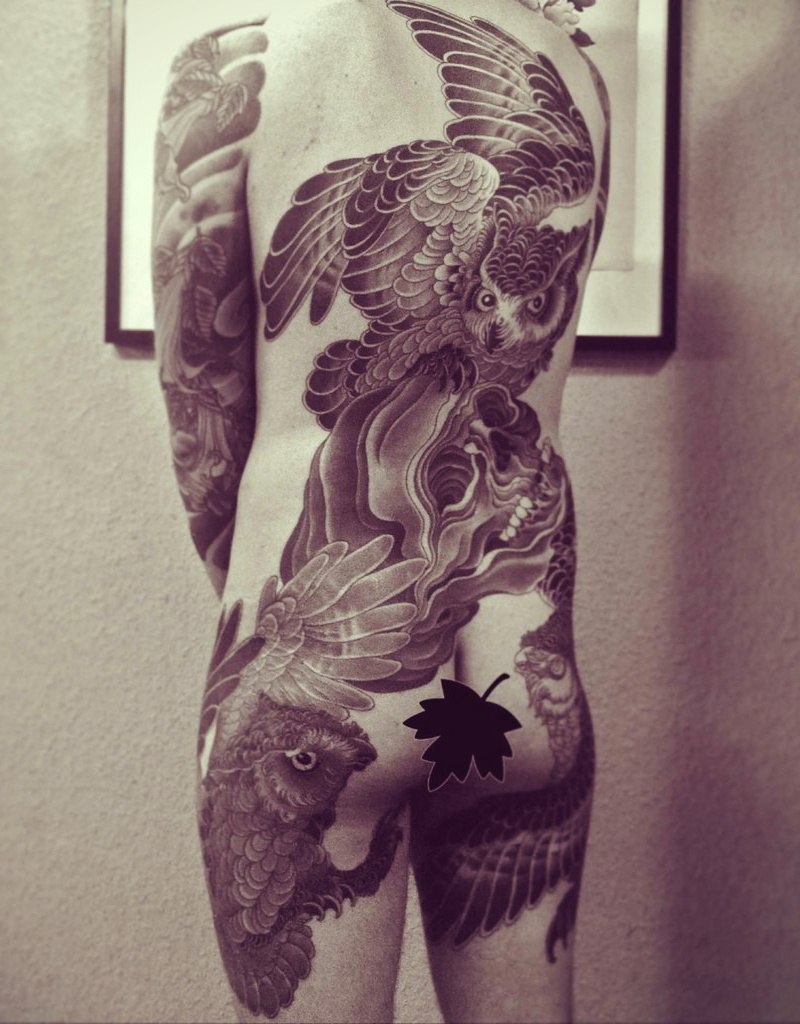 Tattoos on the back. - NSFW, Tattoo, , Tattoo, Longpost