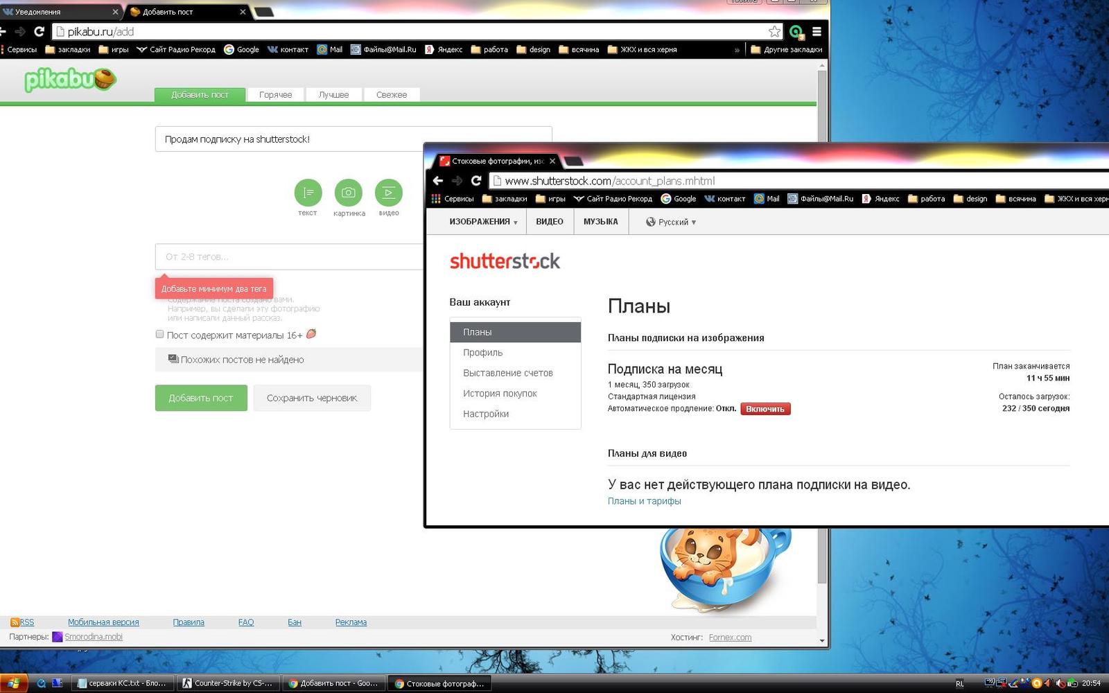 Продам подписку на shutterstock! Загрузок 230, время осталось 10 часов.  Цена договорная. | Пикабу