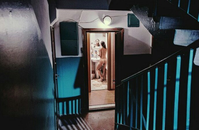 In the bathroom.. - NSFW, Bathroom, Girls, Naked guy, Its own atmosphere, Longpost, Khrushchev