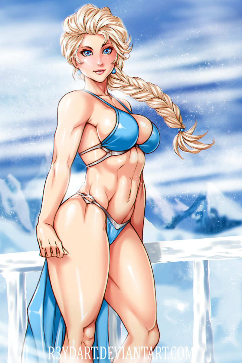 Elsa - NSFW, Elsa, Cold heart, Girls, Strong girl, R3ydart, Bikini