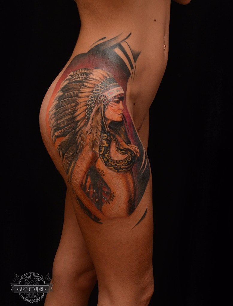 Girlfriend stuffed on the thigh))) Here it is- GLORY! - NSFW, Tattoo, Glory, Snake, Python