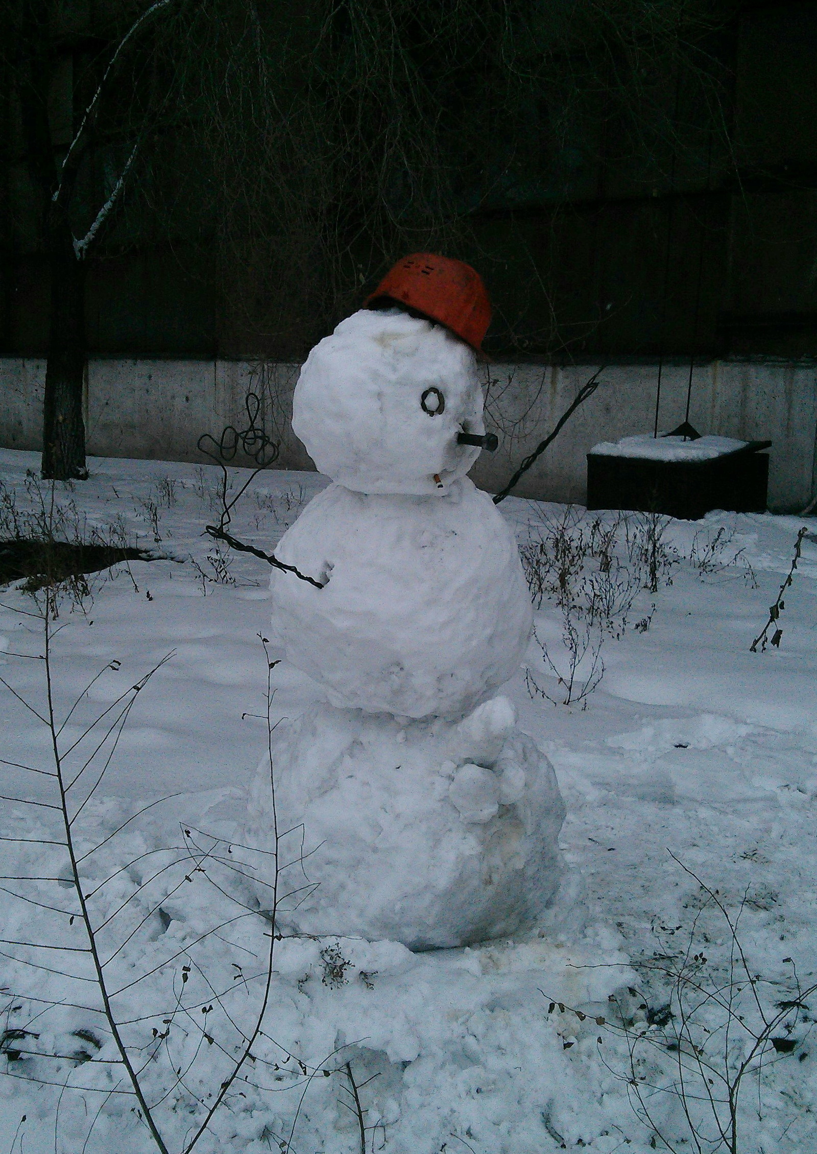 Our factory snowman. - NSFW, My, snowman, New Year, Snow, Factory