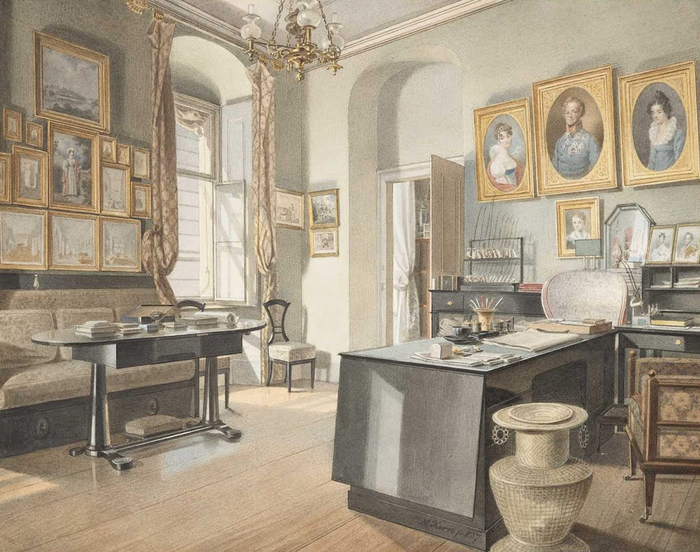 Интерьер кабинета в Санкт-Пёльтене. Рисунок Маттеуса Керна. 1837 годCooper Hewitt, Smithsonian Design Museum