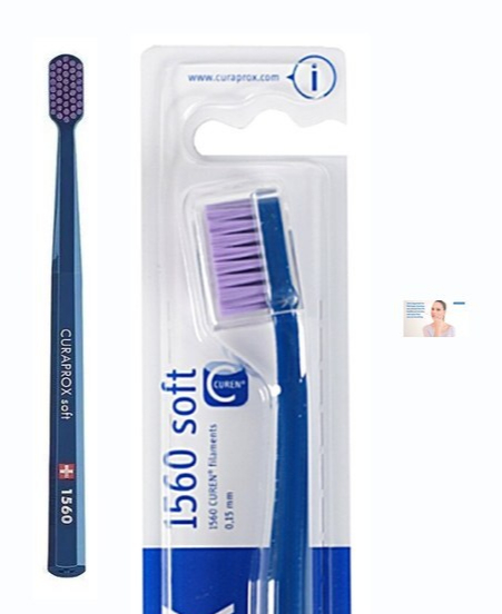 Зубная щётка CURAPROX Soft CS 1560, 1560 щетинок, мягкая, темно - синяя
