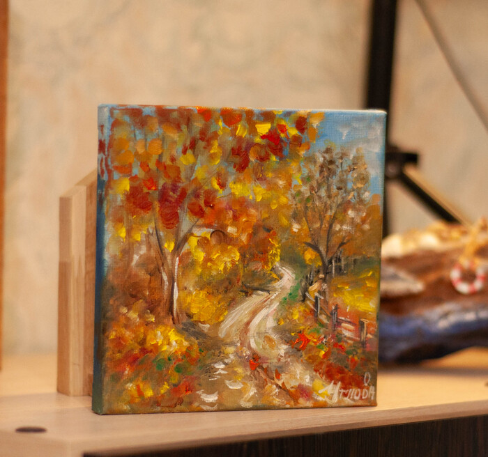 Масло холст на подрамнике. 15×15