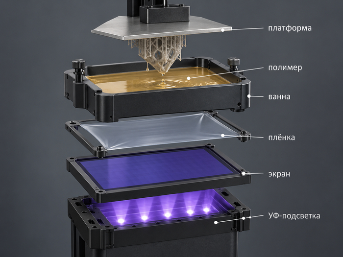 бутерброд 3D фотополимерника